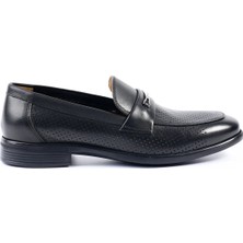 Tuna Hakiki Deri Siyah Loafer Erkek Ayakkabı - E4641