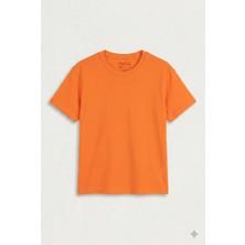Hafico Erkek / Kız Çocuk Düz Basic T-Shirt %100 Pamuklu Bisiklet Yaka