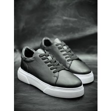 Derify Hakiki Deri Beyaz Erkek Spor Ayakkabı Ortopedik, Hafif ve Rahat Tabanlı, Şık & Trend Günlük Sneaker