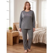 Sleeproom Bisiklet Yaka Çiçekli Mevsimlik Kadın Pijama Takımı