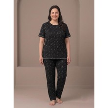 Sleeproom Sıfır Yaka Pointel Işıltı Desenli Kısa Kol Kadın Pijama Takımı