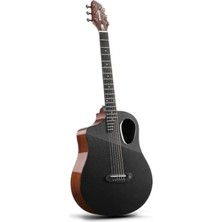 Aesco Karbon Fiber Akustik Gitar - Parlak Kahverengi