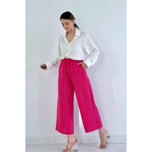 Deluxe Takı ve Giyim Fuşya Keten Pantolon