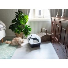 Aesco Kapalı Kedi Tuvaleti ve Kürek Seti - Gri, 2'li