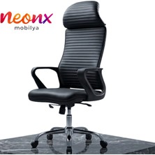 Neonx|arya Deri Başlıklı Demir Ayaklı Ultra Lüx Çalışma Sandalyesi