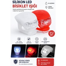 Artlantis Bisiklet Işığı LED Kırmızı Beyaz 2 Li 1 Paket Bisiklet Motorsikler Silikon Lamba Ledli Flaşör Çakar Lamba Ön Arka Işık
