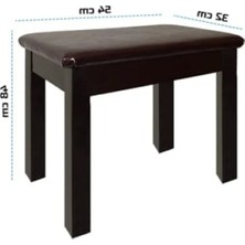 Aesco Gizli Bölmeli Kahverengi Piyano Taburesi (32X54X48)