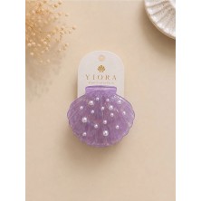 Yiora Premium Seri Ithal Asetat Kemik Istiridye Kabuğu Inci Detaylı Küçük Boy Kaydırmaz Mandal Toka