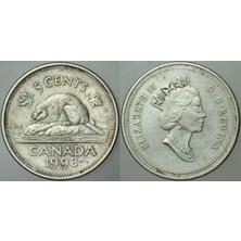 Banknoting Kanada 5 Cent 1998 Kraliçe Iı. Elizabeth 21,2 Mm.