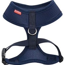 Aesco Yumuşak Polyester Köpek Tasma - Ayarlanabilir Göğüs Kayışı - Lacivert - Xs