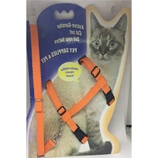 Aesco Turuncu Kedi Göğüs Tasması ve Gezdirme Seti, No: 110