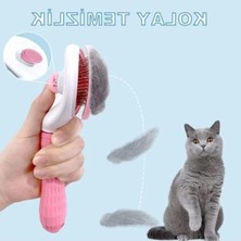 Aesco Kedi ve Köpek Için Kendi Kendini Temizleyen Tüy Tarağı (Pembe)