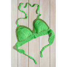 Talin Handmade Yeşil Crop Bustiyer - El Yapımı - 38 Beden Uyumlu
