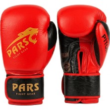 Pars Piton Hakiki Deri Boks & Kick Boks Eldiveni Kırmızı-Siyah
