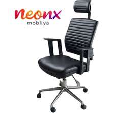 Neonx|relax Pro Desk Başlıklı Demir Ayaklı Derili Çalışma Koltuğu
