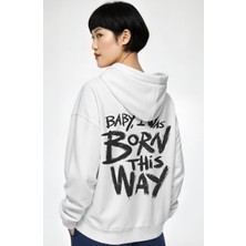 Sevbano Lady Gaga Şarkıcı Sırt Baskılı Unisex Oversize Penye Hoodie