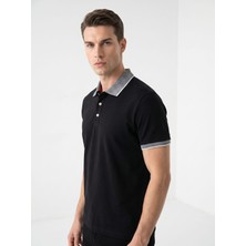 Giyim Dünyası Erkek Polo Yaka Kısa Kol Tshirt Siyah