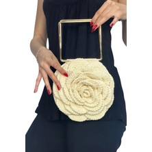 Helybag El Yapımı Örgü Gül Çanta – Rose Bag – Metal Saplı - 4 Farklı Renk Seçeneği -