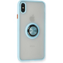Ozka Concept iPhone x Kılıf Montreal Yüzüklü Silikon Kapak - Buz Mavi