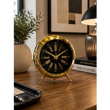 Sleep Nova Gold Vintage Roma Rakamlı Dekoratif Masa Saati | Retro Metal Salon & Ofis Saati