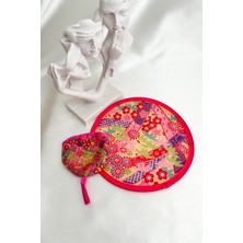 Modex 21x21 cm Japon Sakura Desenli Çantalı  Yelpaze Katlanabilir ve Hafif Yapı ile Günlük Kullanım için