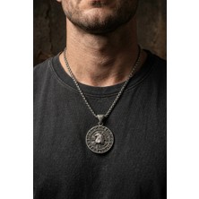 Begondio Kartal Vegvisir Pusula El İşçiliği Paslanmaz Çelik Zincir Erkek Kolye