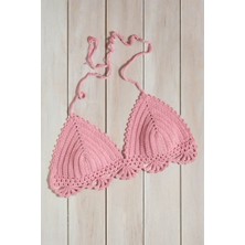 Talin Handmade Pembe Crop Bustiyer - El Yapımı Yaz Kıyafeti