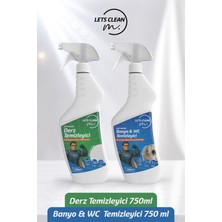 letsClean Ultra Güçlü Fayans Derz Temizleyici ve Banyo Temizlik Seti 750 ml + 750 ml