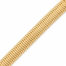 Zeino Kalın Hasır Zincir Çelik Bileklik - 14K Altın Kaplama - 19 cm