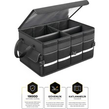 Arnee Büyük Boy Premium Araç Içi Bagaj Düzenleyici Organizer Çanta Oxford Kumaş Reflektörlü Araba Oto Bagaj Çantası