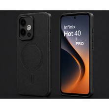 Teknosepetim Infinix Hot 40 Hot 40I HOT40 Pro Hot 50 HOT50I HOT60I Ile Uyumlu Kılıf Magsafe Ile Uyumlu Deri Dokulu Premium Yüzey Yükseltimiş Kamera Korumalı Kılıf