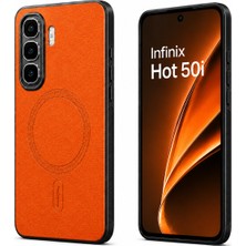 Teknosepetim Infinix Hot 40 Hot 40I HOT40 Pro Hot 50 HOT50I HOT60I Ile Uyumlu Kılıf Magsafe Ile Uyumlu Deri Dokulu Premium Yüzey Yükseltimiş Kamera Korumalı Kılıf