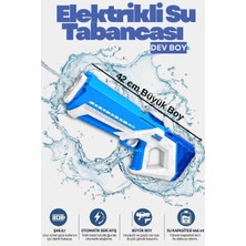 Brother Toys Büyük Boy Elektrikli Su TabancasıMavi - Beyaz Otomatik Atış ve Işıklı Özellik