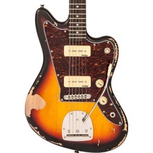 Vintage V65 Icon Vibrato Elektro Gitar - Distressed Sunburst