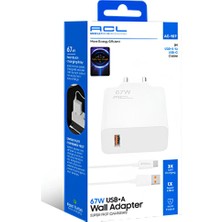 Acl AC-107 67WATT 1xusb-A 1metre Kablo Kaliteli Hızlı Duvar Şarj Aleti