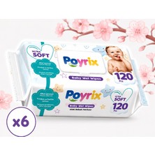 Poyrix Islak Havlu Ultra Soft 120'LI X6
