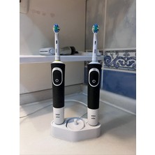 Filamel Oral-B Uyumlu Beyaz Renkli 2'li Elektrikli Diş Fırçası ve Şarj Cihazı Standı - Hijyenik ve Kompakt Banyo Düzenleyici
