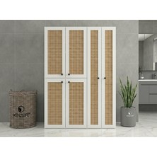 Kenz Life Kenzlife Çamaşır-Kurutma Makinesi Dolabı Yaromira Sol Mat Beyaz 180*120*64 Hazeran Kare Kapak Mdf Gövde