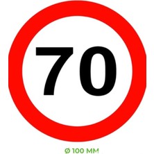 Opersan Ağır Vasıta ve Tır Arkası Reflektörlü 70 Km Hız Sınırı Etiketi (Ø 100 Mm)