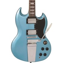 Vintage Vs6 Reissued Vibrola Tailpiece Elektro Gitar - Gun Hill Blue