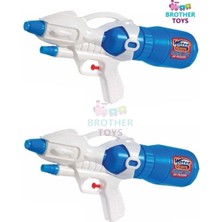 Brother Toys 2 Adet Büyük Boy Mavi Beyaz Oyuncak Su Tabancası 39 cm