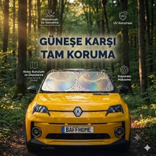 Baffhome Premium Araç Ön Cam Güneşlik Büyük Boy Katlanabilir Isı Yansıtıcı Uv Korumalı Otomobil  Içi Güneş Koruyucu  Oto Gölgelik