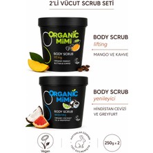 Organic Mimi 2'Li Set Hindistan Cevizi Greyfurt Ve Mango-Kahve Vücut Peelingi Body Scrub
