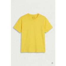 Hafico Erkek / Kız Çocuk Düz Basic T-Shirt %100 Pamuklu Bisiklet Yaka