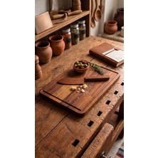 Trend Evimde El Yapımı Ahşap Peynir ve Şarküteri Sunum Seti - 32X22 cm Servis Tahtası