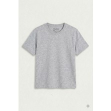 Hafico Erkek / Kız Çocuk Düz Basic T-Shirt %100 Pamuklu Bisiklet Yaka