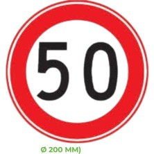 Opersan 50 Km Hız Sınırı Etiketi Reflektörlü Ağır Vasıta Tır Çekici Dorse Çap 20 cm (200 Mm)