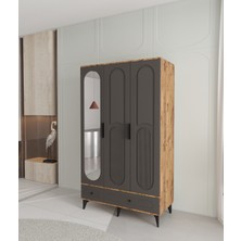 T&B Derin 3 Kapaklı Çekmeceli Gardırop - Tamamı Mdf