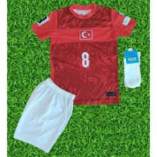 Moda Türkiye Milli Takım 2026 Arda Güler Kırmızı Iç Saha Çocuk Forması 3'lü Set