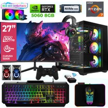 Xaser Sword X52 Ryzen 7 5700X 32GB Ram 1tb M.2 Nvme SSD 8gb RTX5060 Sıvı Soğutmalı 27" 300Hz Oyuncu Bilgisayarı